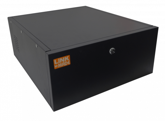 RK04-6LF LINKMADE Gabinete de Pared para Rack 4U 60cm de Profundidad Puerta Metálica de Seguridad Color Negro