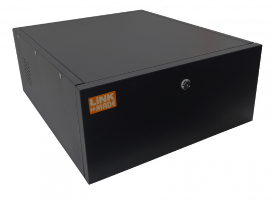 RK04-6LF LINKMADE Gabinete de Pared para Rack 4U 60cm de Profundidad Puerta Metálica de Seguridad Color Negro