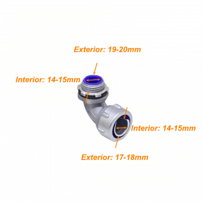 M20-SAC Metalico 1/2-Pulg Codo Prensa Estopa para Flexible Aislacion IP65