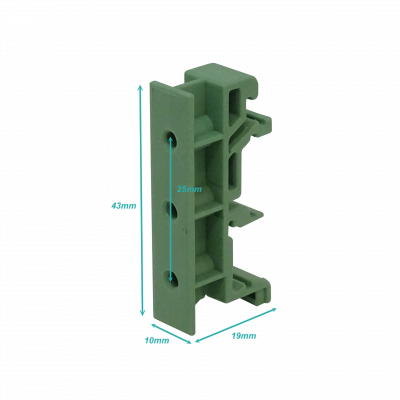 PCB-DIN Verde 25mm Par Soportes Plásticos inc-tornillo Montaje Circuito Carril DIN