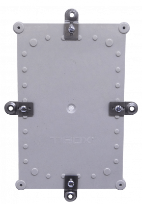 TJ-AG-2819 Caja estanca TIBOX de plástico gris con tapa del mismo color, dimensiones 280x190x130 mm, IP66, RoHS, incluye placa de montaje