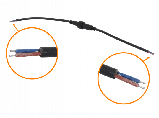 PAR-2PIN Par Cables 20+20cm Macho-Hembra 2-pin Volantes Conectores Multiuso-DC
