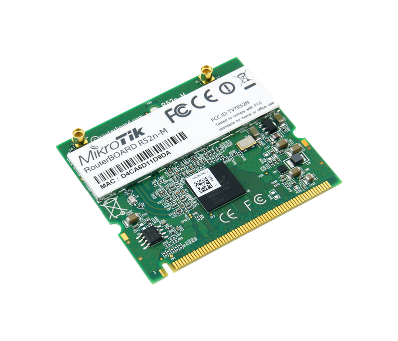R52NM MIKROTIK 2-MMCX 23DBM 2,4GHZ/5GHZ A/B/G/N300 200MW AR9220 TARJETA MINIPCI