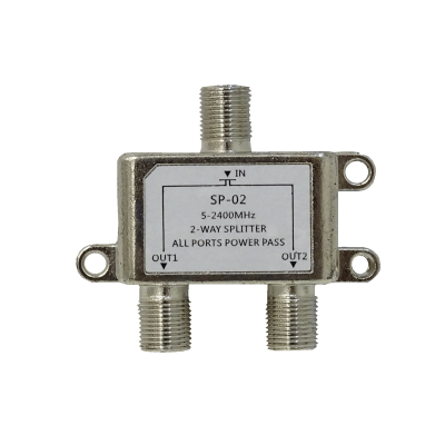 F-2X1 Divisor coaxial 1 entrada F Hembra 2 salidas F Hembra 5-2400MHz 75 ohmios TV