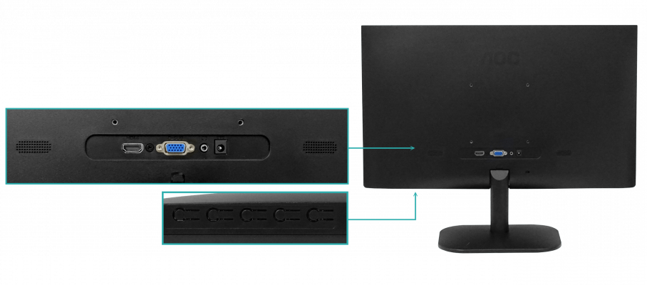 22B2 AOC 21,5-pulgadas 1920x1080p 75Hz HDMI/VGA Relación 16:9 Pantalla VA inc-19V/25W