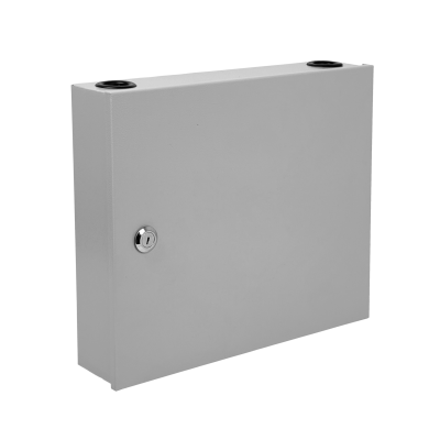 CFM48CL Caja de Distribución Mural para Fibra Óptica con Cerradura, 24 Acopladores SC/LC y Bandejas para 24 Manguitos