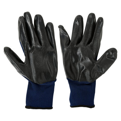 GUANTES-ANTIES Guantes de Protección Anti-estática en Poliéster con Palma de Nitrilo Color Negro Tamaño 8 Mediano