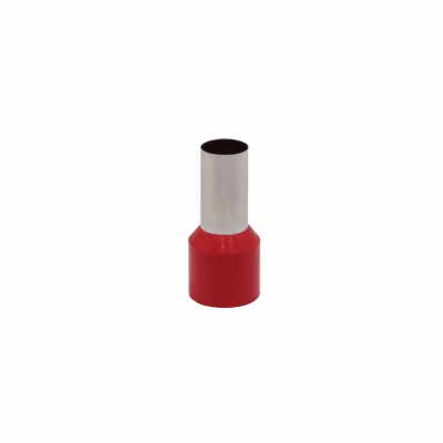 E35-16-R Terminal Ferrul Aislado de Color Rojo para Crimpar, Calibre AWG2 (35,0mm²) con 16 Hilos de 30,0mm, Paquete de 25 Unidades