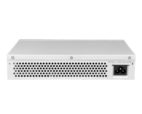 CSS318-16G-2S+IN MIKROTIK Conmutador de 16 puertos 1000Mbps, 2 ranuras SFP+ de 10Gbps, sistema SwOS Lite, montaje en bastidor, alimentación 100-240V, requiere cable C5