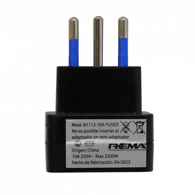 IMJH-N REMA Negro Chile16A-Hembra Chile10A-Macho Adaptador Corriente Nacional