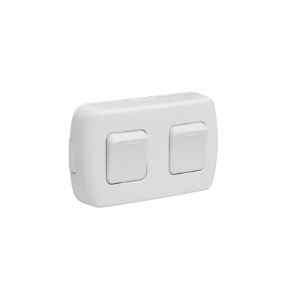 INTERRUPTOR-915 KALOP 9/15 Interruptor Doble de Superficie Blanco Tekna IP20 KS39651