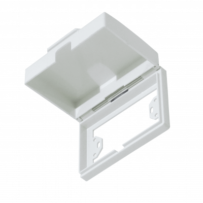 FQE. Tapa Abatible Blanca 131x95mm para Placa Faceplate y Caja Chuqui