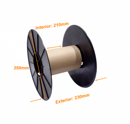 REEL Carrete Vacio Carton-Interior-Diametro-13cm Plastico-34,5cm