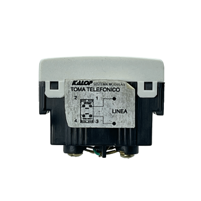 KEP-J KALOP Conector Hembra Telefónico RJ11 6P4C en Color Blanco, Requiere Marco KEP-A, Código KL40321