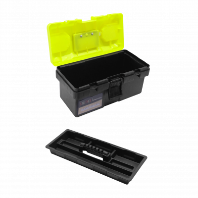 MALETIN-14 SHIDELI Estuche portaherramientas negro y amarillo de 36x18x18cm con compartimento interior