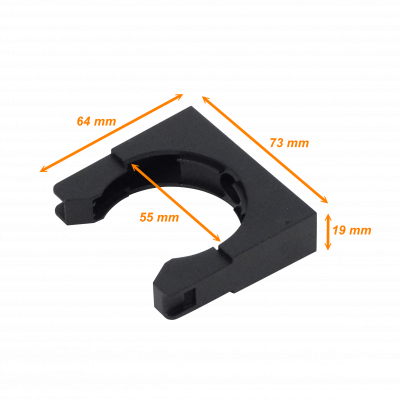FLEP55-A Abrazadera de sujeción de nylon negro de 55mm para tubería conduit flexible plástica