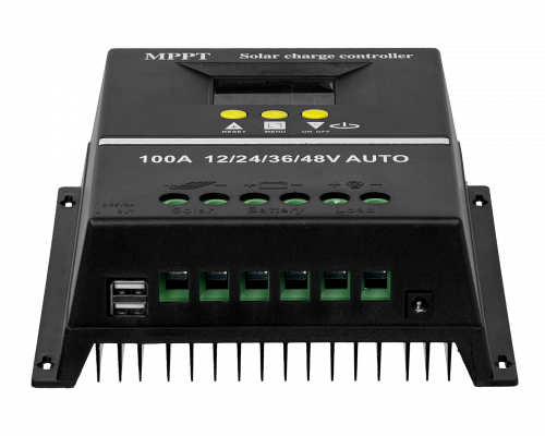 REG100A 12/24/36/48V 100A FV-100V Regulador Carga MPPT Solar 2-USB-A