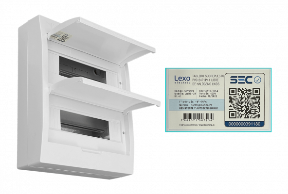 CADIN-24S LEXO Tablero Sobreponer LSZH 24 Modulos Riel Din IP41 IK08 5399124