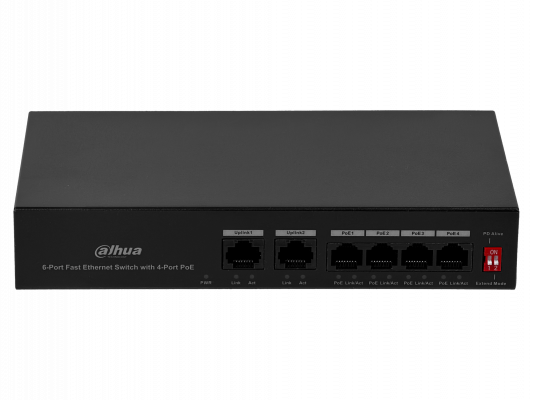 PFS3006 DAHUA Conmutador 6-100(4-PoE+af/at) 36W-total 100-240v