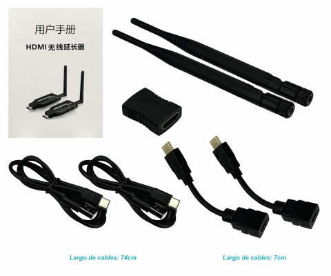 HDMI-50MT Extensor HDMI Inalámbrico 50 Metros 5,8GHz con Antenas Desmontables Full HD 1080p a 60Hz