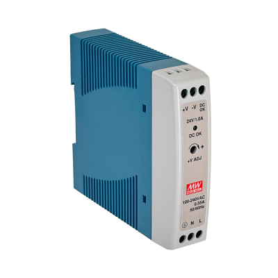 MDR-20-24 MEANWELL Fuente de alimentación 24VCC 24W 1A Regulable Ancho-24mm Carril-DIN