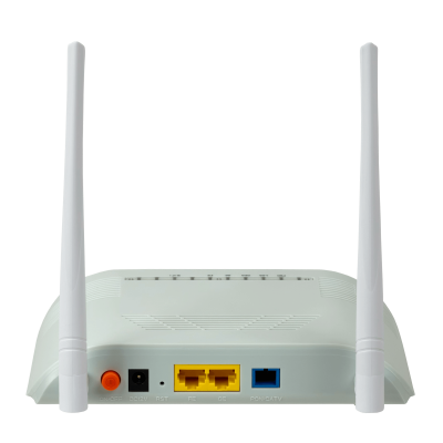 WK-3802W WOLCK ONU XPON inalámbrica N300 2.4GHz 1 puerto Gigabit 1 puerto Fast Ethernet 1 PON SC/PC monomodo incluye adaptador 12V