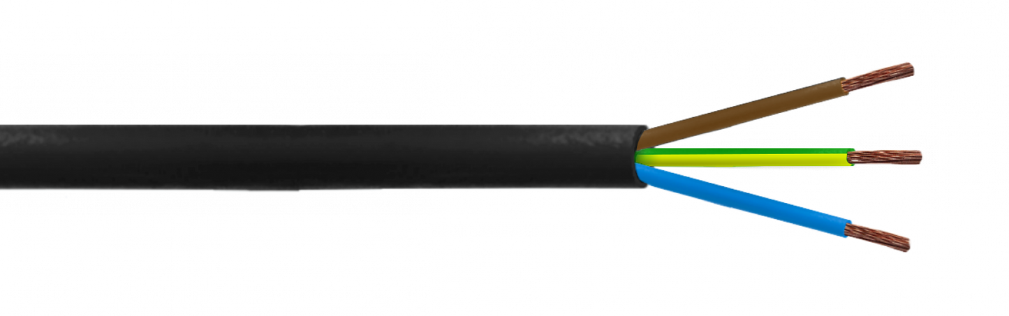 CORDON7 Cable Eléctrico Flexible RVV 3x0,75mm PVC Negro 100 metros para 4-6 Amperios