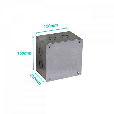 FPCWM-4 B15 Caja Metálica Zincada 150x150x100mm con Cubierta de 155x155mm