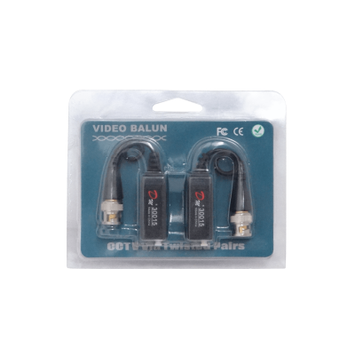 BALUN-PAR Balun Pasivo 1-Par 2-Unidades CCTV-UTP-BNC BNCM BNC-Macho DC-8MHz