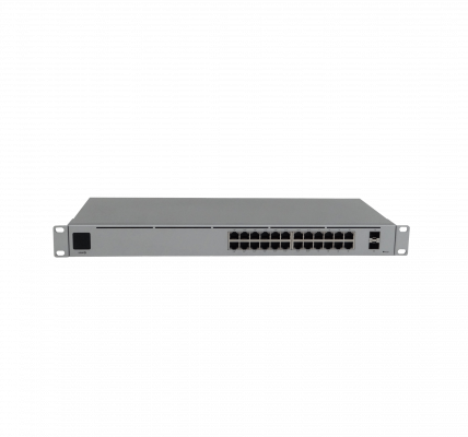 USW-24-POE-LIQ UBIQUITI DE SEGUNDA MANO Conmutador con presupuesto PoE total de 95W, 24 puertos 1000Mbps, 16 puertos PoE 802.3af/at de 48/52V, 2 ranuras SFP, requiere controladora UniFi