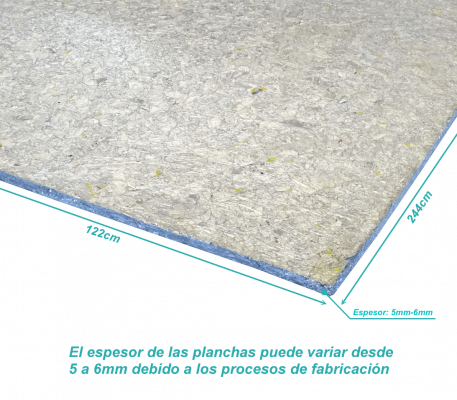 PT-60 TECAPLAK 5mm-6mm resistente al agua Polialuminio Reutilizado 1,22x2,44m Lámina