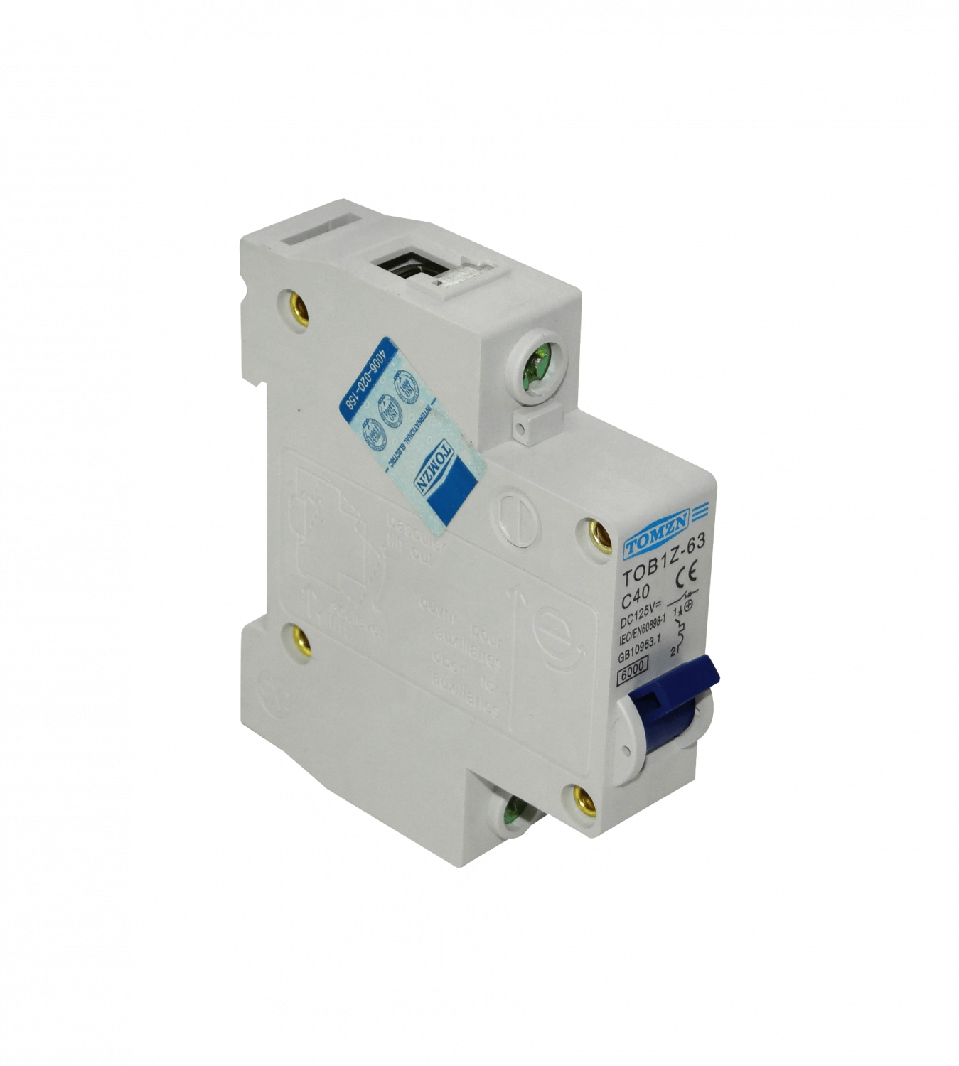 AUTO-DC-40A TOMZN 40A 125VCC Corriente Directa Disyuntor Automático Magnetotérmico C40