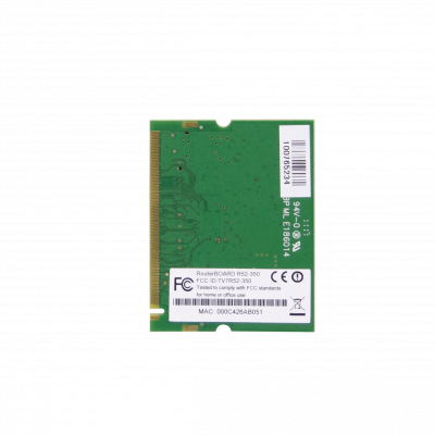 R52H MIKROTIK Tarjeta MiniPCI 2 Conectores U.FL 25dBm 2.4GHz/5GHz A/B/G 350mW Chipset AR5414