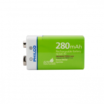 9V-280 PHILCO 9V 280mAH Pila/Bateria Recargable Ni-MH 42ULX92800