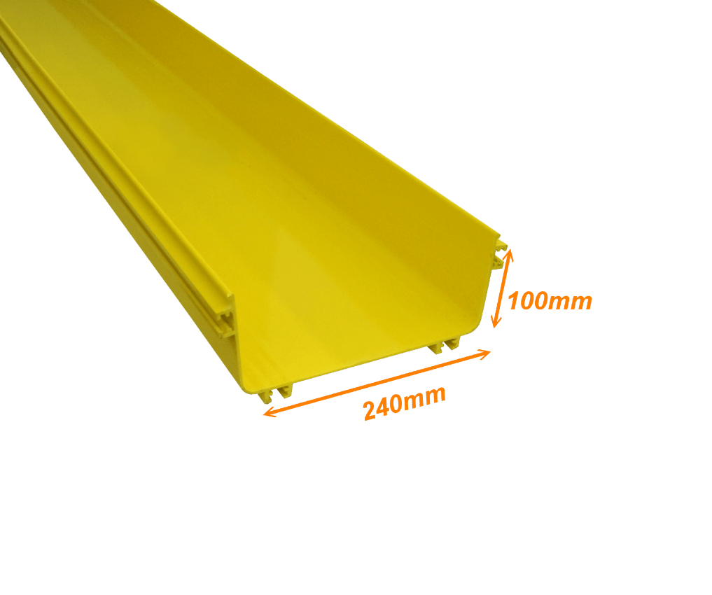 CC-240 Conducto LSZH 240x100mm 2 Metros Amarillo sin Cubierta sin Divisor Macho