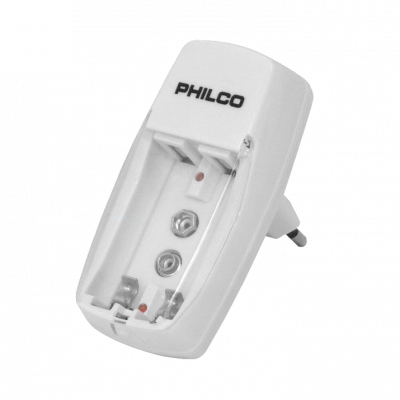 CARGADOR-9V PHILCO Cargador para 1 Batería 9V (20mA) o 2 Pilas AA/AAA (130mA) Pilas No Incluidas
