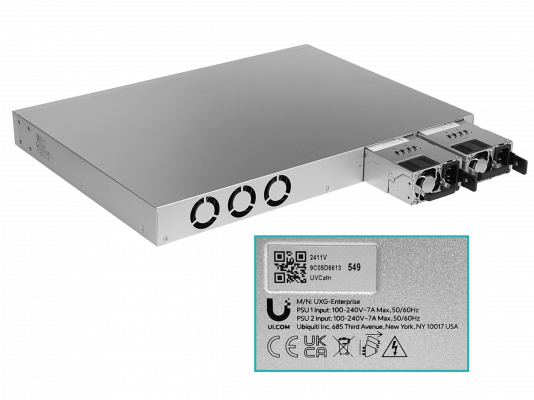UXG-ENTERPRISE UBIQUITI 2-2500 2-SFP+ 2-SFP28 Pasarela UniFi Empresarial Bastidor 2-220VAC