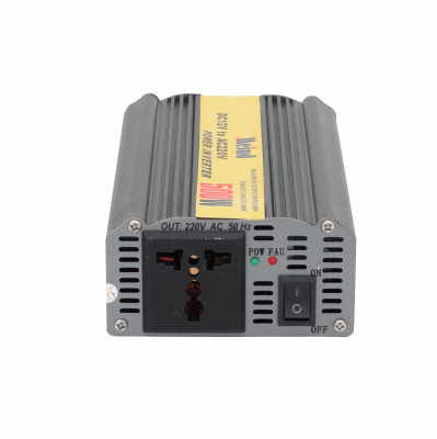 INV-500 MEIND Inversor 300W Nominal 500W Pico 12VDC a 220VAC con Ventilador y Pinzas