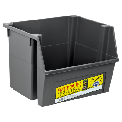 PLA-F WENCO Frontal Ferretero Apilable Gris 40x45cm 34cm-Alto Polipropileno