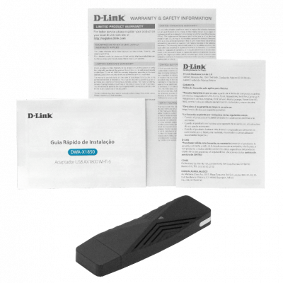 DWA-X1850 D-LINK Adaptador WiFi6 AX1800 1200+574mbps Doble Banda 5GHz+2,4GHz USB3.0/3.2 Antena Integrada