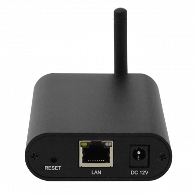 TG100 Gateway Celulink de ocasión con 1 conector SMA hembra, 1 ranura SIM GSM, 1 puerto LAN e incluye transformador de 12 VCC