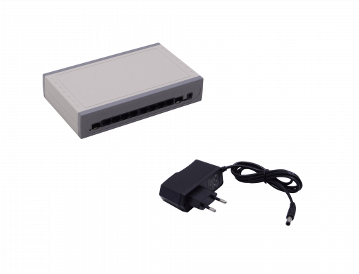 ES-0208-TG EUROLAN Switch No Administrable de 10 Puertos (8x 1000Mbps + 2x SFP), Incluye Fuente 12V, Dimensiones 20x12x4cm