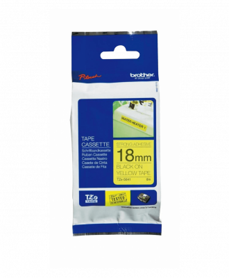 TZE-S641 BROTHER E-P 18mm Negro en Amarillo Cinta 8mt p/PT-E300VP/D600VP ExtraP