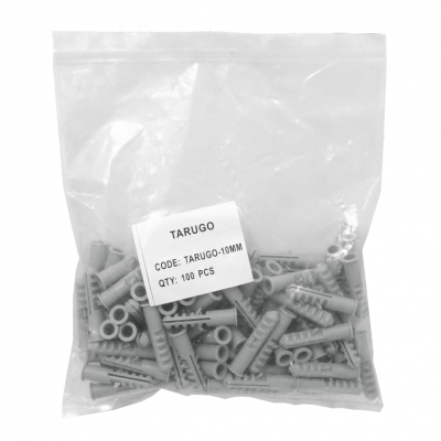 TARUGO-10MM Tarugo 10mm 100-Unids. Plastico-PE Gris 10x44mm Tornillo-5x45