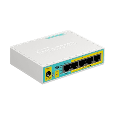 HEX-POE-LITE MIKROTIK requiere-cable 5-100 PoE-entrada/salida-12W USB L4 64mb incluye/24V RB750UPr2