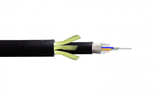 CFSS24 SM Cable ADSS monomodo de 24 hilos G652D con cubierta doble de polietileno exterior, vano de 200 metros y diámetro de 13mm