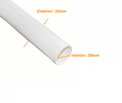 PVC32W-3 LINKCHIP Tubo Conduit de PVC Blanco 32mm x 1,5mm de 3 metros exclusivo para corriente débil