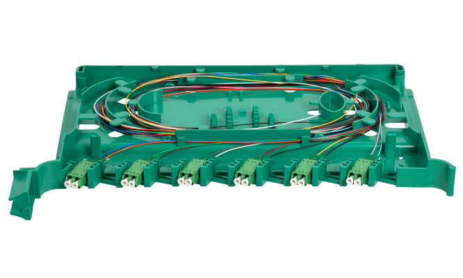 ODF-B Bandeja 12-LC/APC para Cabecera tipo ODF incluye pigtails-SM y coplas
