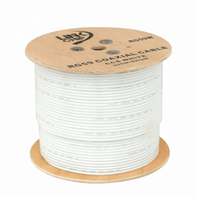 RG59W-LIQ RG59 270mt Blanco Aleación-CCS Cable Coaxial RG-59