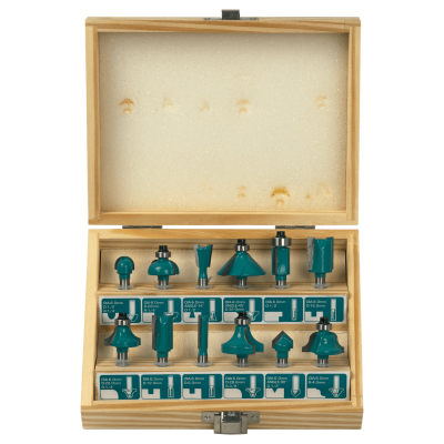 FRE-12 TOTAL Estuche de 12 Brocas para Carpintería Diámetro 6mm Compatible con Fresadora FRE-600 Referencia TACSR0121